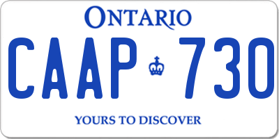 ON license plate CAAP730