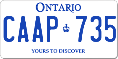 ON license plate CAAP735