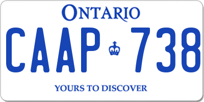 ON license plate CAAP738