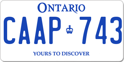 ON license plate CAAP743