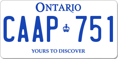 ON license plate CAAP751