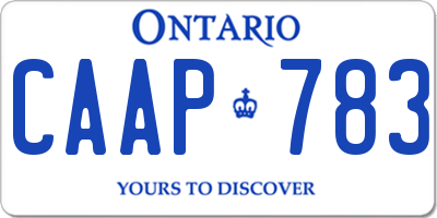 ON license plate CAAP783