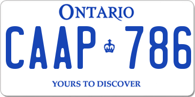 ON license plate CAAP786