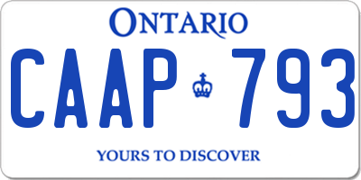 ON license plate CAAP793