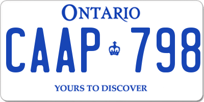 ON license plate CAAP798