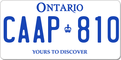 ON license plate CAAP810