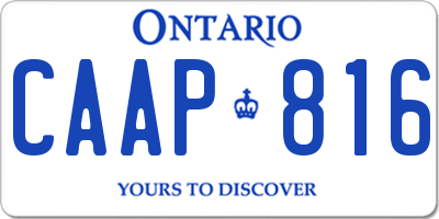 ON license plate CAAP816