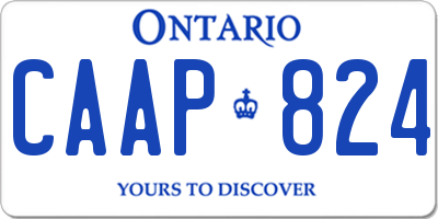 ON license plate CAAP824