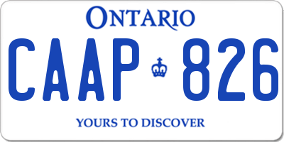 ON license plate CAAP826