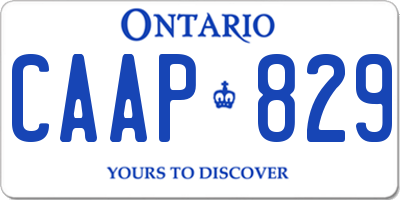 ON license plate CAAP829