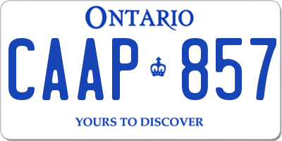 ON license plate CAAP857