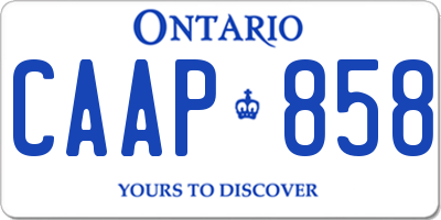 ON license plate CAAP858