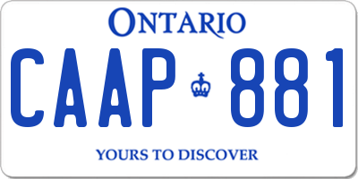 ON license plate CAAP881