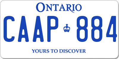 ON license plate CAAP884