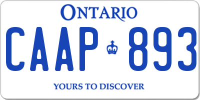 ON license plate CAAP893