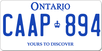 ON license plate CAAP894