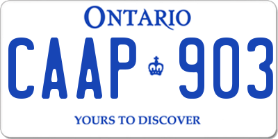 ON license plate CAAP903