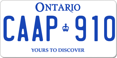 ON license plate CAAP910