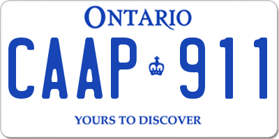 ON license plate CAAP911