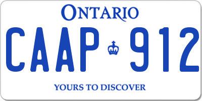 ON license plate CAAP912