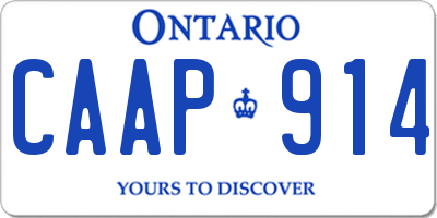 ON license plate CAAP914