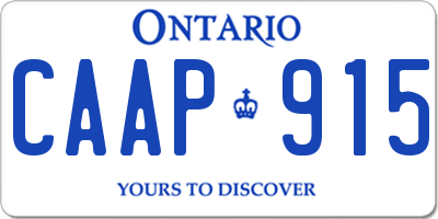 ON license plate CAAP915