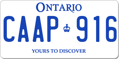 ON license plate CAAP916