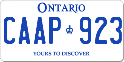 ON license plate CAAP923