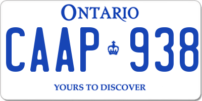 ON license plate CAAP938