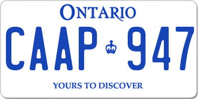 ON license plate CAAP947