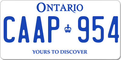 ON license plate CAAP954