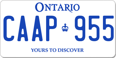 ON license plate CAAP955