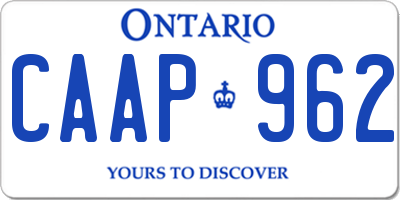 ON license plate CAAP962