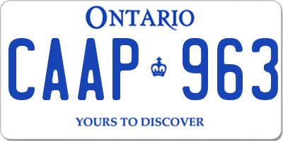 ON license plate CAAP963