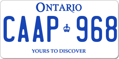 ON license plate CAAP968