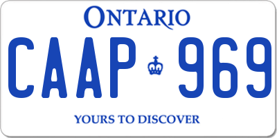 ON license plate CAAP969