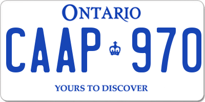 ON license plate CAAP970