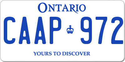 ON license plate CAAP972