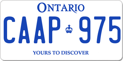 ON license plate CAAP975