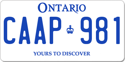 ON license plate CAAP981