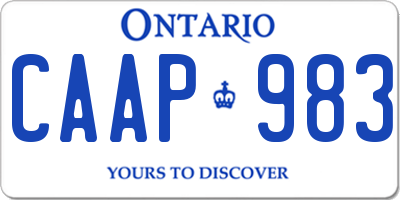 ON license plate CAAP983