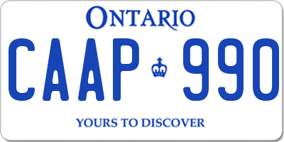 ON license plate CAAP990