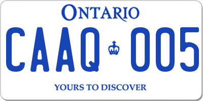 ON license plate CAAQ005