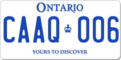 ON license plate CAAQ006