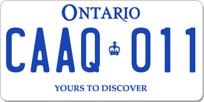 ON license plate CAAQ011