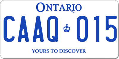 ON license plate CAAQ015