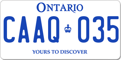 ON license plate CAAQ035