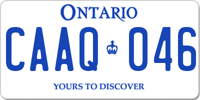 ON license plate CAAQ046