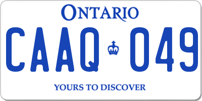 ON license plate CAAQ049