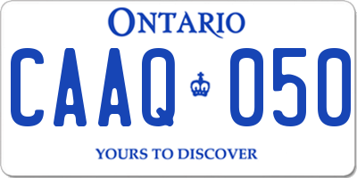 ON license plate CAAQ050